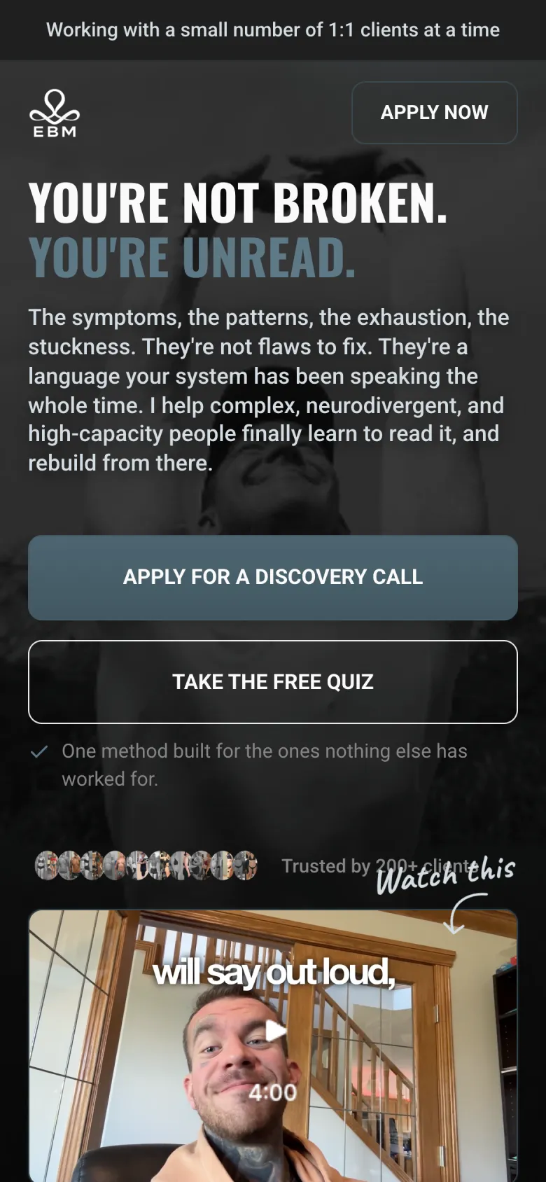 Energy Body Method on a phone