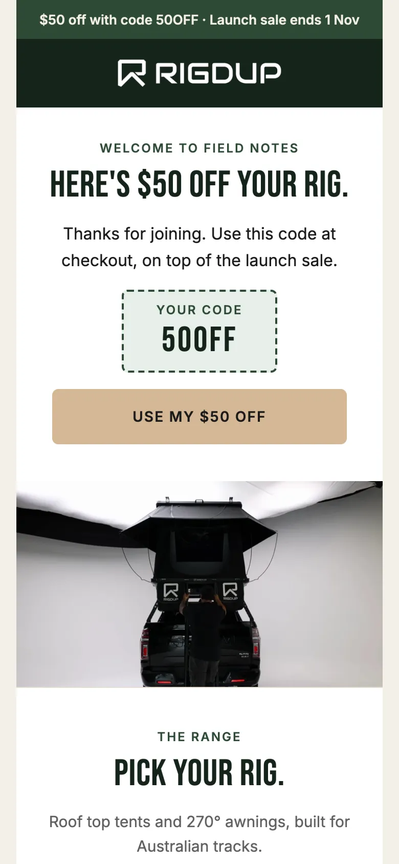 Welcome email