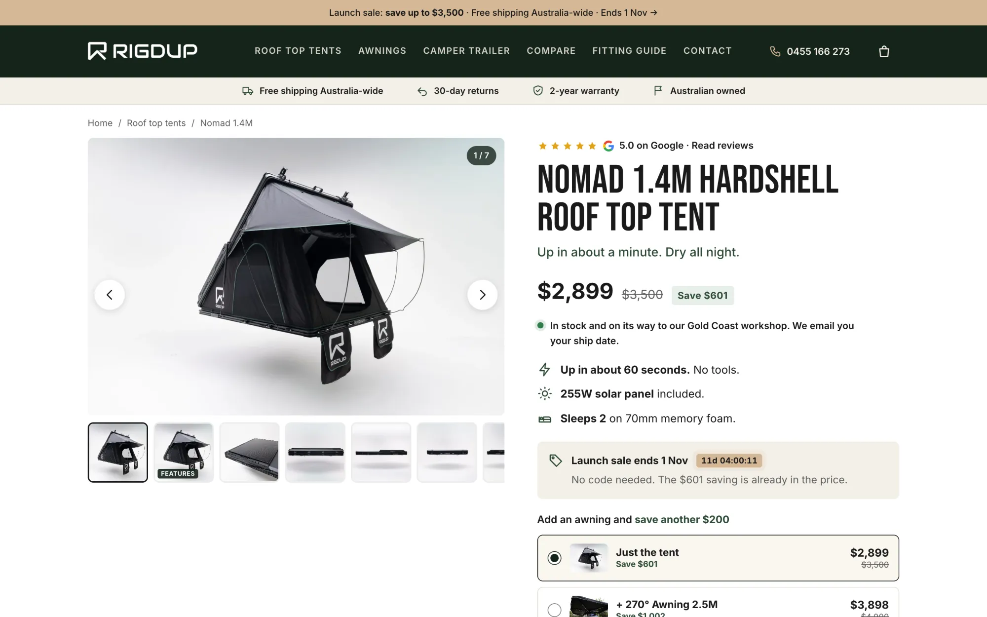 A product page