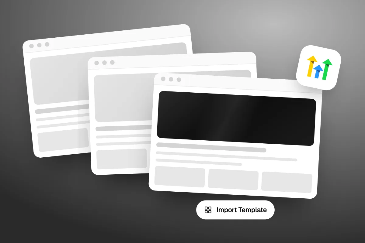 Illustration of a GoHighLevel template library with an Import Template button