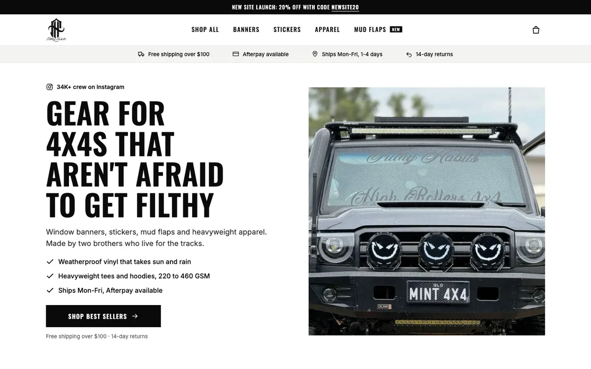 Filthy Habits 4x4 website